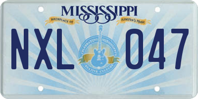 MS license plate NXL047