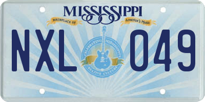 MS license plate NXL049