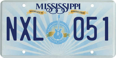 MS license plate NXL051