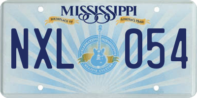MS license plate NXL054