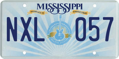 MS license plate NXL057