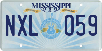 MS license plate NXL059