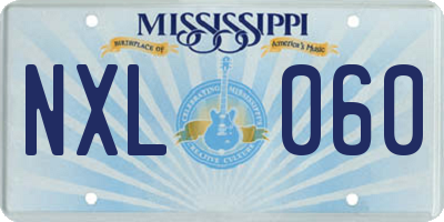 MS license plate NXL060