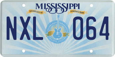 MS license plate NXL064