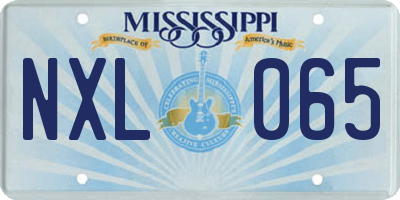 MS license plate NXL065