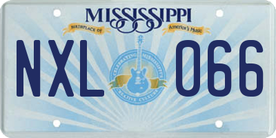 MS license plate NXL066