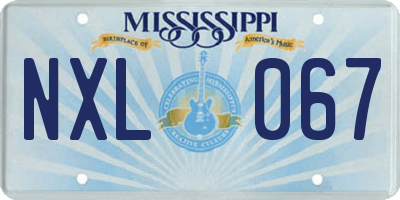 MS license plate NXL067