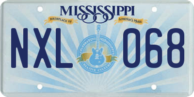 MS license plate NXL068