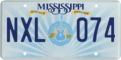 MS license plate NXL074