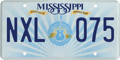 MS license plate NXL075