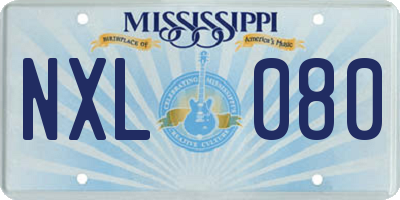 MS license plate NXL080