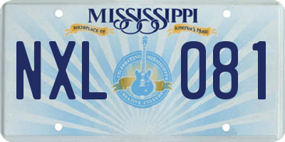 MS license plate NXL081