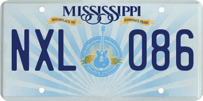 MS license plate NXL086