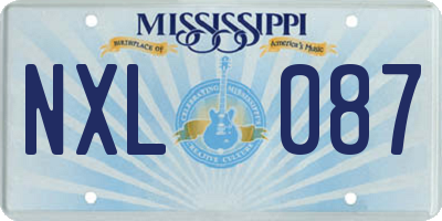MS license plate NXL087