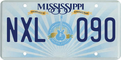 MS license plate NXL090