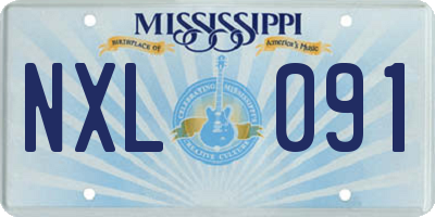 MS license plate NXL091