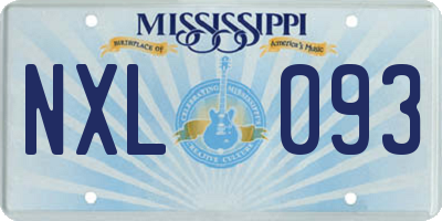 MS license plate NXL093
