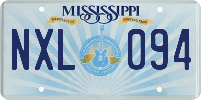 MS license plate NXL094