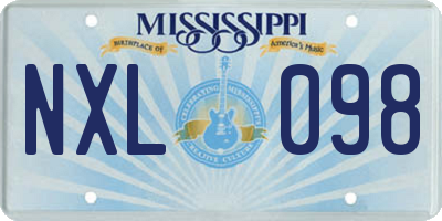MS license plate NXL098