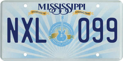MS license plate NXL099