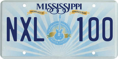 MS license plate NXL100