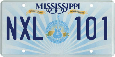 MS license plate NXL101