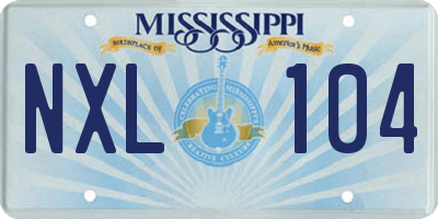 MS license plate NXL104