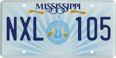 MS license plate NXL105