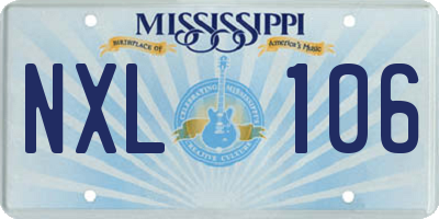 MS license plate NXL106