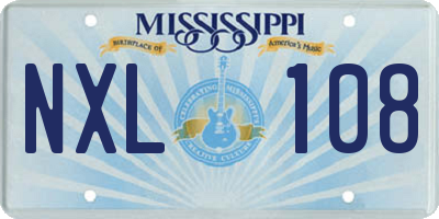 MS license plate NXL108