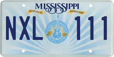 MS license plate NXL111