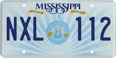 MS license plate NXL112