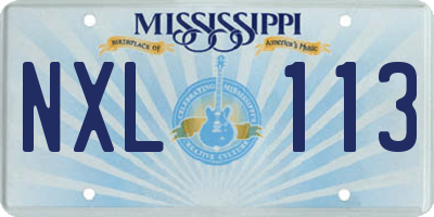 MS license plate NXL113