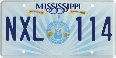 MS license plate NXL114