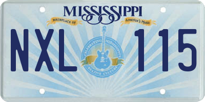 MS license plate NXL115