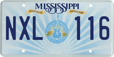 MS license plate NXL116