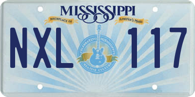 MS license plate NXL117