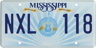 MS license plate NXL118