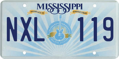 MS license plate NXL119