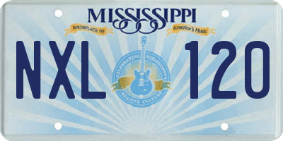 MS license plate NXL120