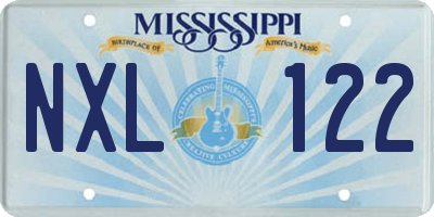MS license plate NXL122