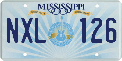 MS license plate NXL126