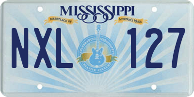 MS license plate NXL127