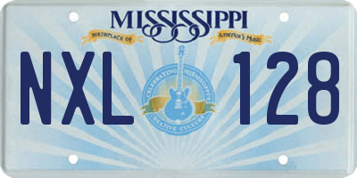 MS license plate NXL128