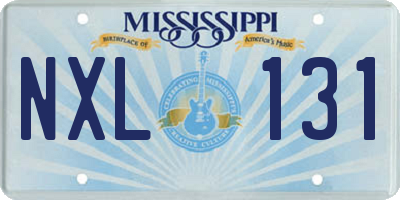 MS license plate NXL131