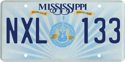 MS license plate NXL133