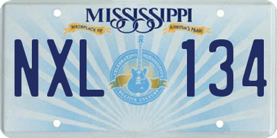 MS license plate NXL134