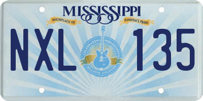 MS license plate NXL135