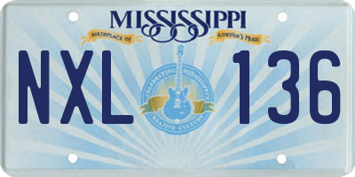 MS license plate NXL136