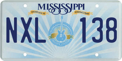 MS license plate NXL138